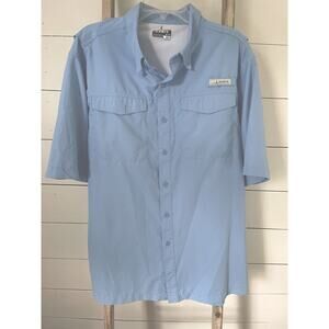 Habit Vented Fishing Hiking Shirt Mens Blue 40+ Solar Factor XL